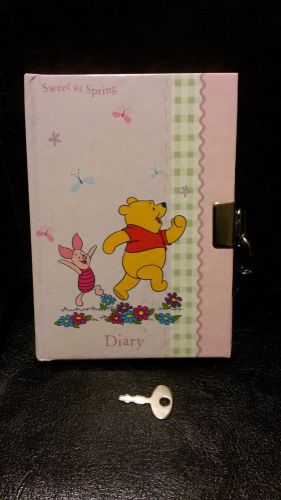 DISNEY WINNIE THE POOH PIGLET DIARY WITH LOCK KEY JOURNAL PINK SUPER CUTE GIFT