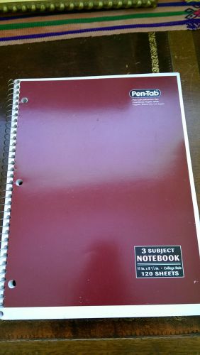 Red Pen-Tab 3 Subject Notebook 120 Sheets