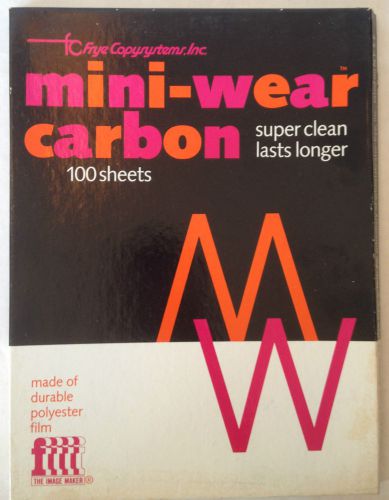 Vintage Frye Carbon Paper 8.5&#034;x11.5&#034; 7534117 Mini-Wear Polyester Film
