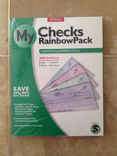 My Checks Rainbowpack Colorful Personal Wallet Checks 300 In 4 Colors