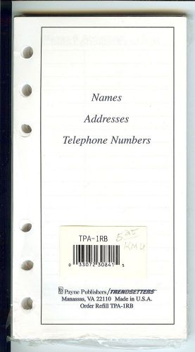 Payne Publishers Address Book Refill Pages TPA-1RB NIP