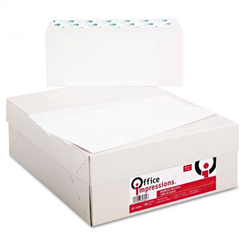 Office impressions, envelopes, white, #10, peel strip, 500 count for sale