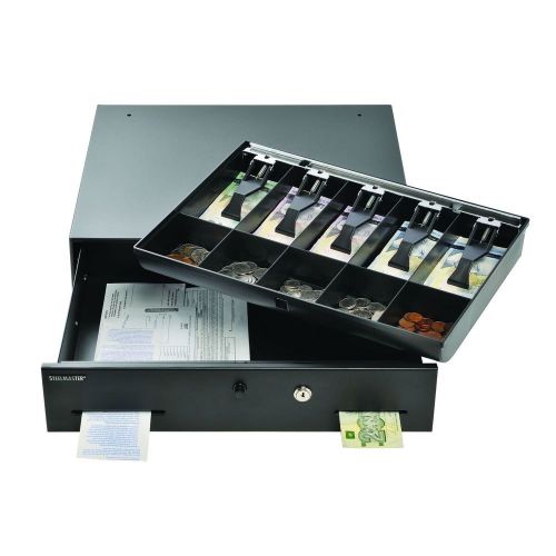 Steelmaster alarm alert  cash drawer w/key/push-button release lock, black for sale