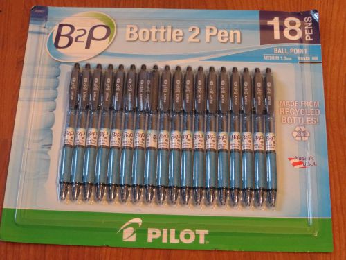 18 Pilot Bottle 2 Pen B2P Ball Point Medium 1.0 black 32827
