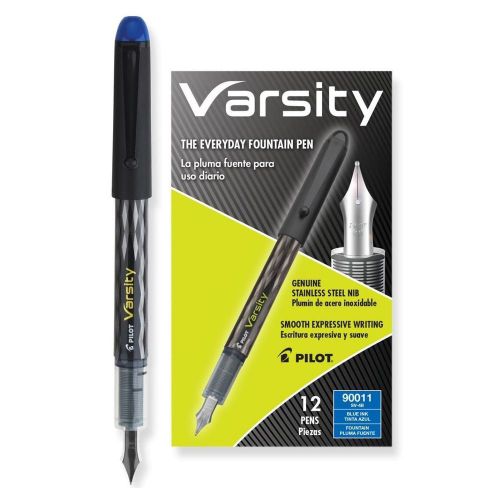 Pilot SV-4B Varsity Fountain Pen, Disposable, Blue (PIL 90011) - 12/pk