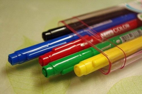 monami Live COLOR Pen Twin Nib Fine &amp; Mediun evergreen 5 Colors Water-based Ink