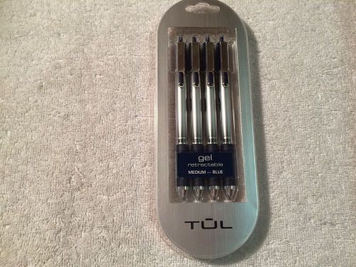 Tul retractable gel pens 0.7mm medium - blue - 4 pack - new for sale