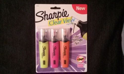 Sharpie Clear View Chisel Tip Highlighters, 3 Colored Highlighters