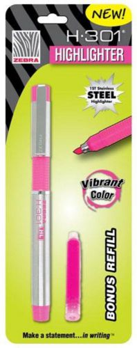 Zebra H-301 Stainless Steel Highlighter Pink