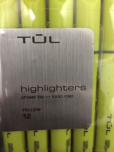 TUL Desk-Style Chisel Tip Highlighters, 12 Yellow Highlighters