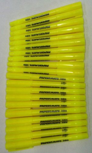 Paper Mate® Intro Highlighter, Chisel Tip, Fluorescent Yellow ( 20 Count)