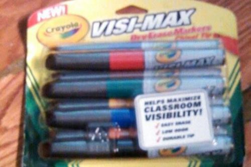 Crayola Dry Erase Markers 8 Pack Visi-Max Chisel Tip Extra Vibrant - Free Ship!