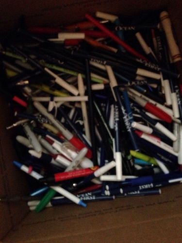Lot Of Pens Pencils Sharpies Hundreds In A Box Used