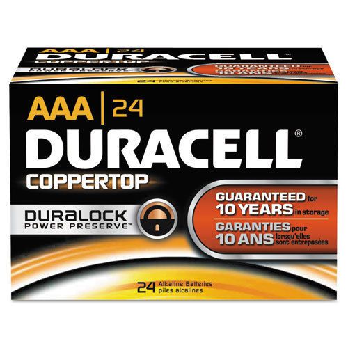 24 Duracell Coppertop Alkaline Batteries AAA