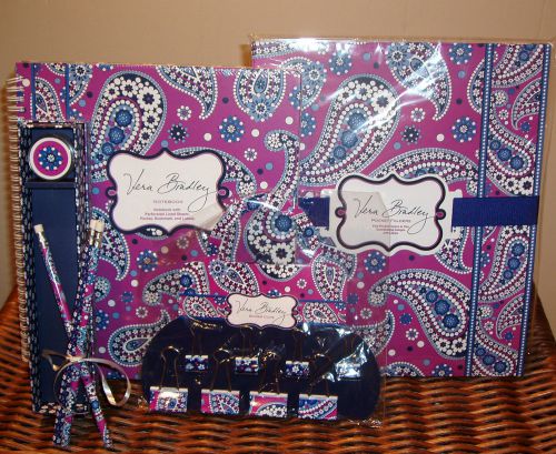 Vera Bradley~BOYSENBERRY~NOTEBOOK~Folders~PENCIL~CLIPS~ for Campus~Backpack~