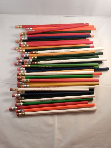 60 - ASSORTED &#034;NEW&#034; UNSHARPENED PENCILS WITH ERASERS - GREAT FOR SCHOOL / WORK