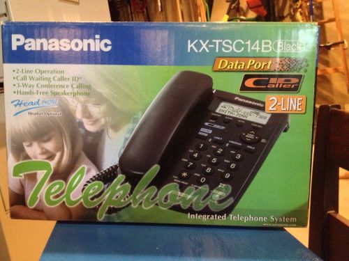 Kx-tsc14b panasonic 2 line telephone black call waiting caller id business for sale