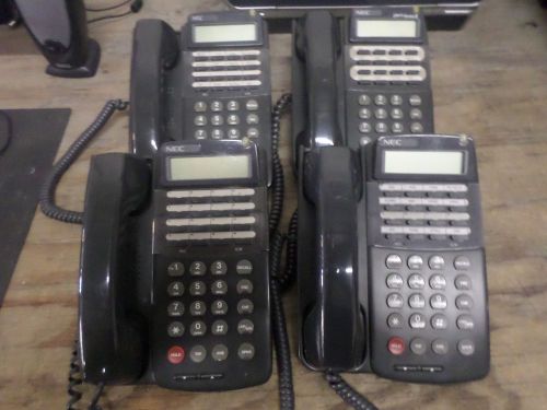 LOT OF 4 NEC ETX-16DC-X (BK) BLACK HOME/OFFICE/BUSINESS DISPLAY TELEPHONE T3-C1