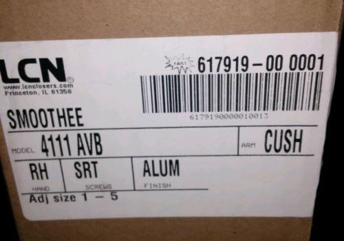 Brand New LCN SMOOTHEE Door Closer 4111 AVB Cush Aluminum