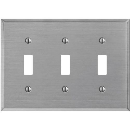 Brushed nickel steel switch wall plate-3tgl bnkl wallplate for sale