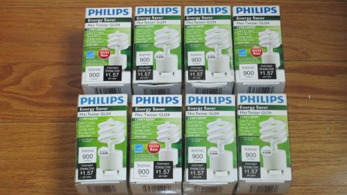 8X NEW Philips 411389 13W 60-watt T3 GU24 Base 4100K CFL Light Bulb Mini Twister