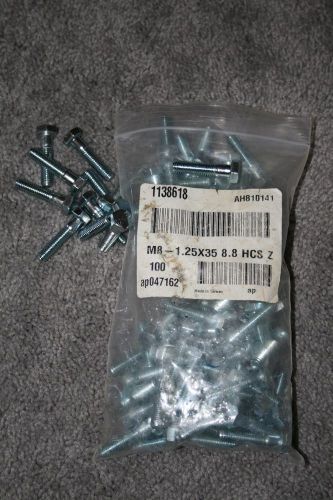 Over 3 lbs. metric hex cap screw bolts (87 of original 100) m8-1.25x35 8.8 hcsz for sale