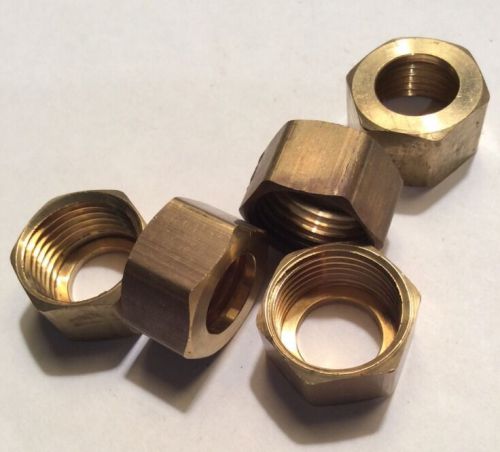 5 BRASS 1/2&#034; FAUCET COUPLING NUTS