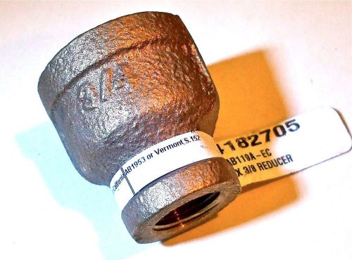 LOT OF 10 Solid Brass 3/4” x 3/8” FPT Reducer Pipe Couplings