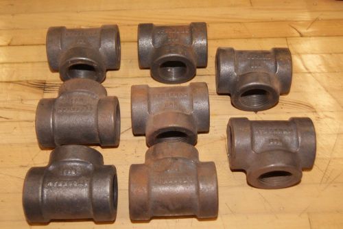Lot of 8 new old stock marked  stockham,  1&#034; pipe tee&#039;s for sale