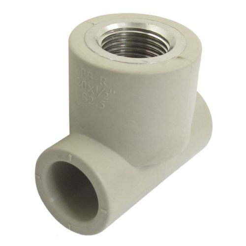 20mm Slip x 1/2&#034;PT Female Thread 3 Ways PPR Pipe Tee Fitting Connector