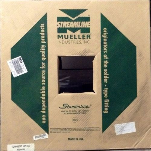 Mueller streamline 60&#039; x 1/2&#034; roll of soft copper tubing ~ new in box for sale