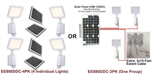 Solar powered motion activated 80 led security flood lights group sale by eesgi for sale
