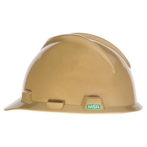 Msa 475365 gold v-gard slotted hard hat cap with fastrac ratchet suspension for sale