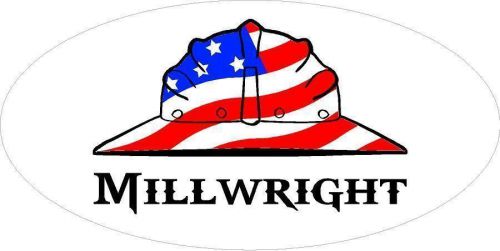 3 - Millwright US Flag Hard Hat Hand Union Oilfield Toolbox Helmet Sticker H285