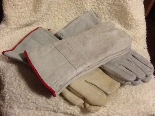 3 NEW PAIR MENS SIZE LARGE / XLARGE LEATHER WELDING MITS / GLOVES