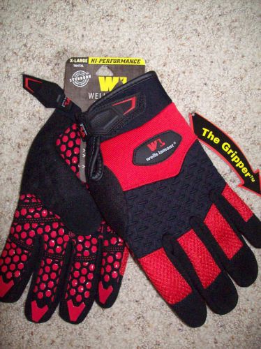 Wells Lamont 7647XL Gripper Work Glove X-Large Red/Black *** NEW***