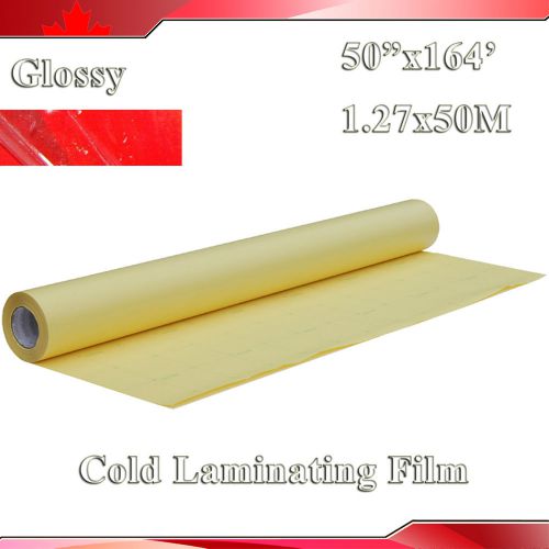 1968x50&#034; (50x1.27M) 2Mil UV Glossy Clear Vinyl Cold Laminating Film Laminator