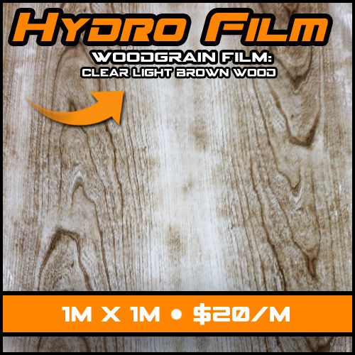 Hydrographic Water Transfer Printing Film - Clear Light Brown Wood w/ White Base