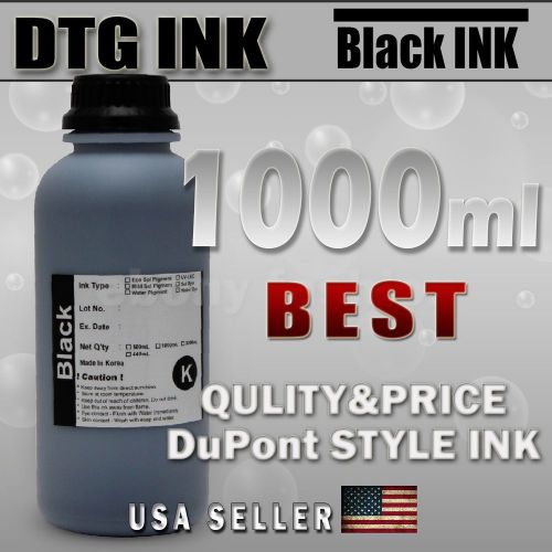1000ml BLACK INK DTG VIPER DuPont Style Textile Ink Direct To Garment Printers
