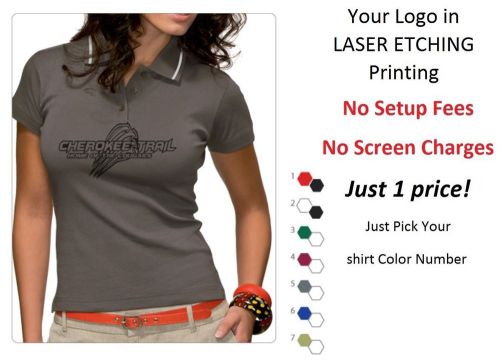 4 custom laser or digital  printed ladies polo shirt for sale