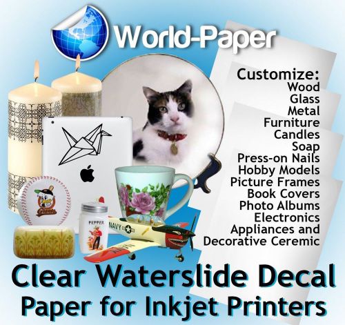 50 sheets inkjet clear waterslide transfer decal paper 11x17 for sale