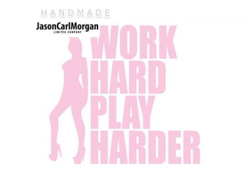JCM® Iron On Applique Decal, Work Hard Play Hard Soft Pink