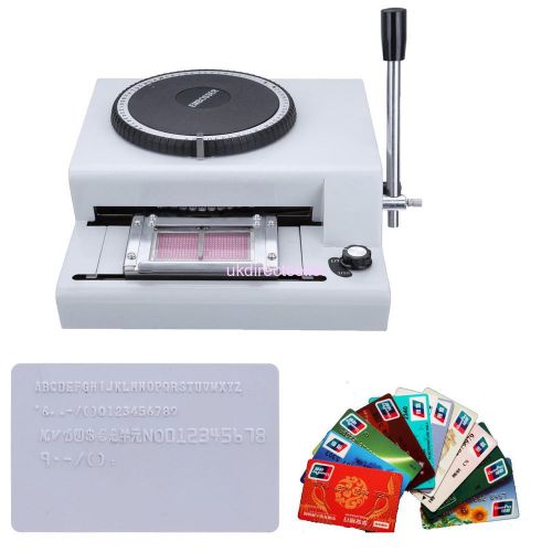 72-character manual pvc card embosser credit id vip embossing machine new for sale