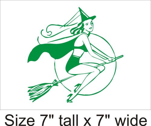 2X Woman with Witch Hat Silhouette Funny Car Vinyl Sticker Decal Truck - 973