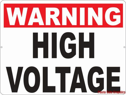 Warning High Voltage Sign 12x18. For Business Electrical Safety &amp; Security