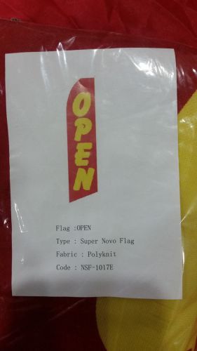 OPEN Feather Flag Red and Yellow 12&#039; tall