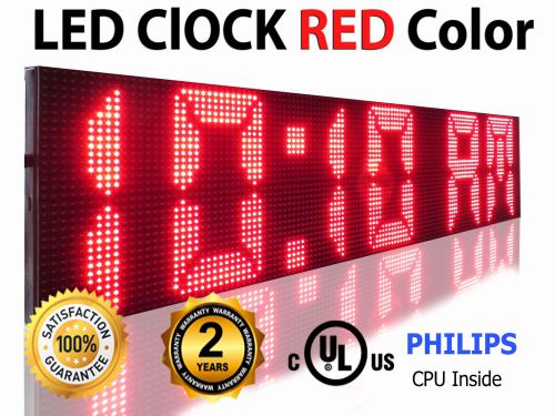 Red color led digital clock 13&#034; x 48&#034; for sale