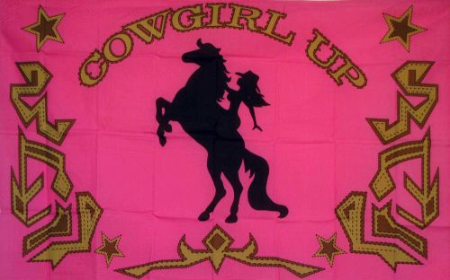 Cowgirl Up Flag 3x5ft Poly - R-83