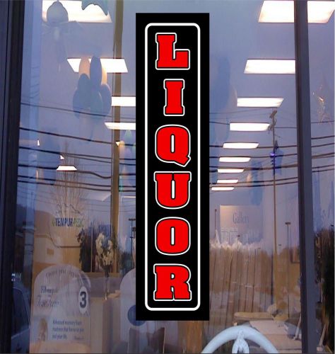 Led light box sign- liquor - 46&#034;x12&#034; vertical - neon/banner altern.  window sign for sale