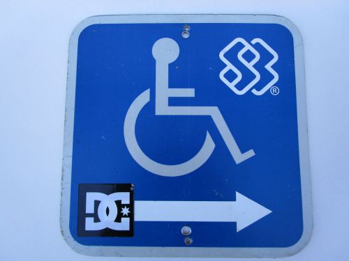 Handicap Wheelchair 12x12 Metal Business Sign Blue / White